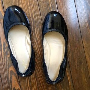 Patent leather rain flats